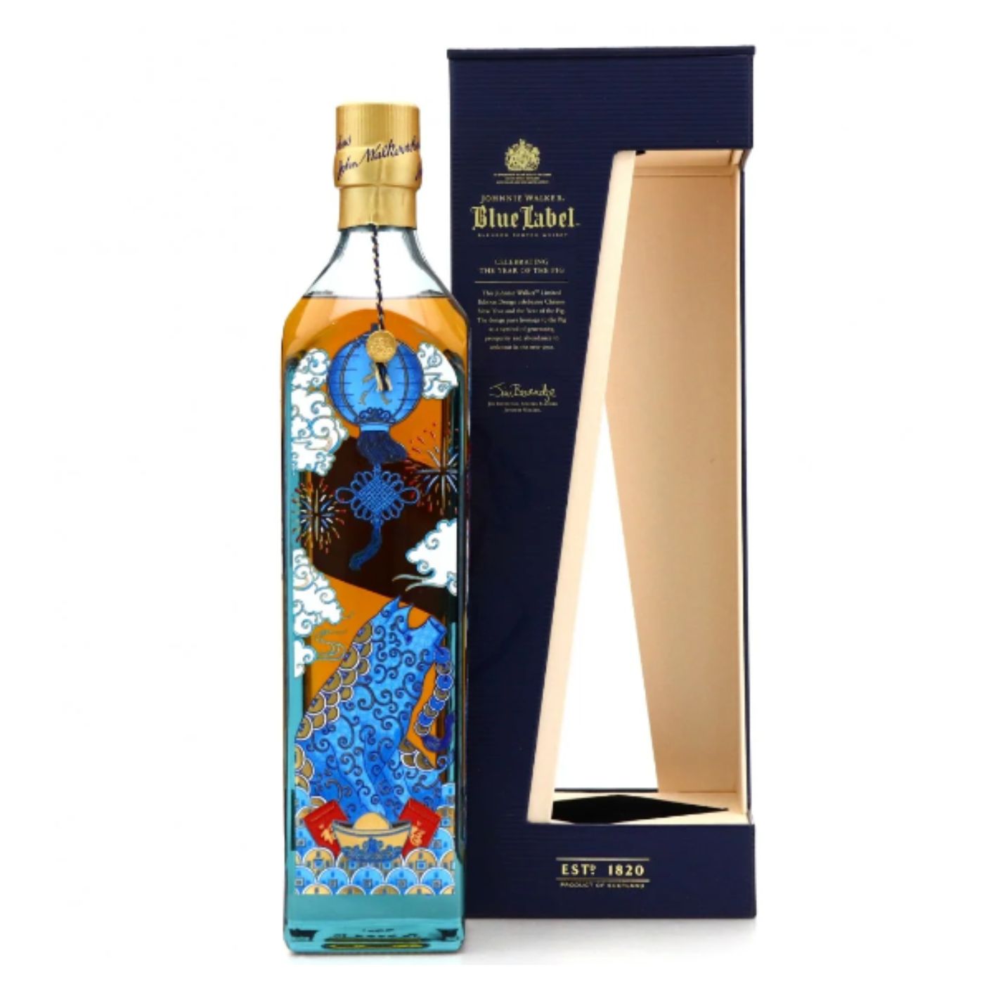 Johnnie Walker Blue Label Chinese New Year - Year of the Pig 2019 Limited Edition Design with Gift Box Blended Scotch Whisky 70cl