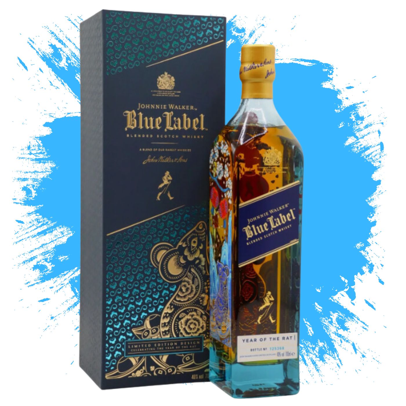 Johnnie Walker Blue Label Chinese New Year - Year of the Rat 2020 Limited Edition Design with Gift Box Blended Scotch Whisky 70cl