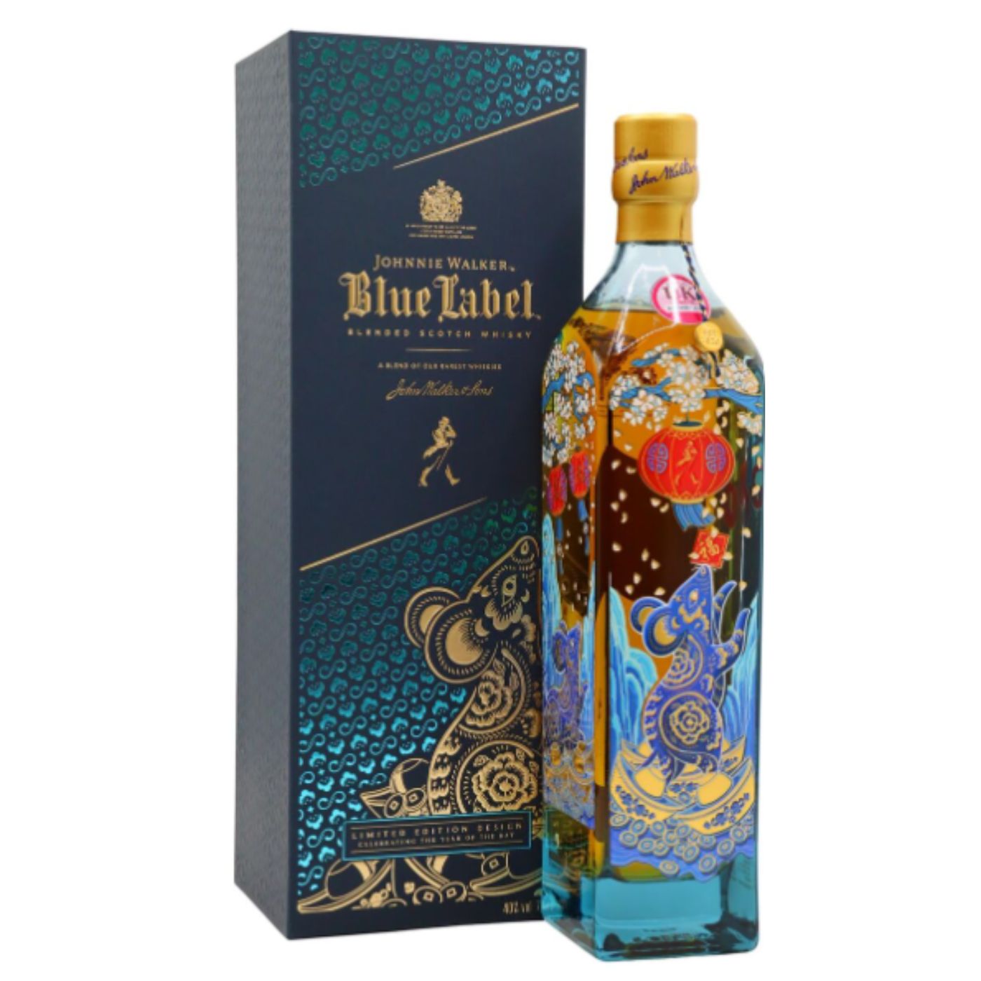 Johnnie Walker Blue Label Chinese New Year - Year of the Rat 2020 Limited Edition Design with Gift Box Blended Scotch Whisky 70cl